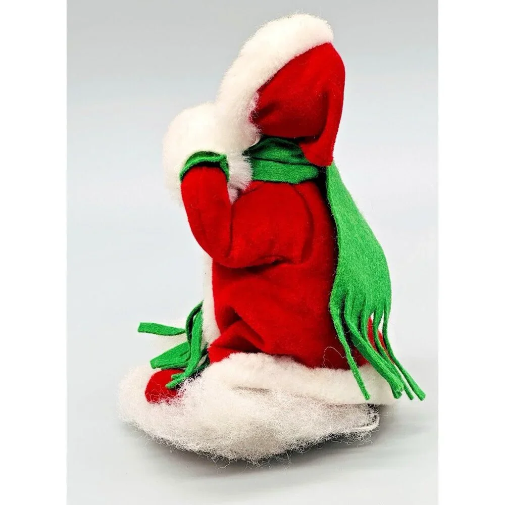 Annalee Mrs Claus Green Mittens Scarf Muff 7  inch Vintage Christmas‎ Santa Snow